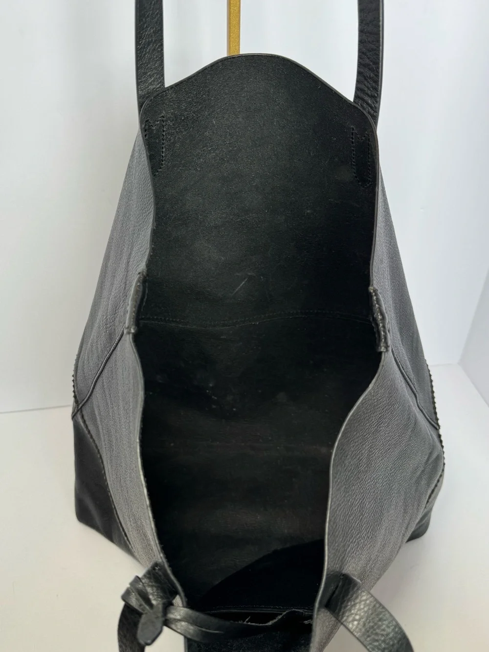 J.Crew Downing Tote Bag in Black Pebbled Leather